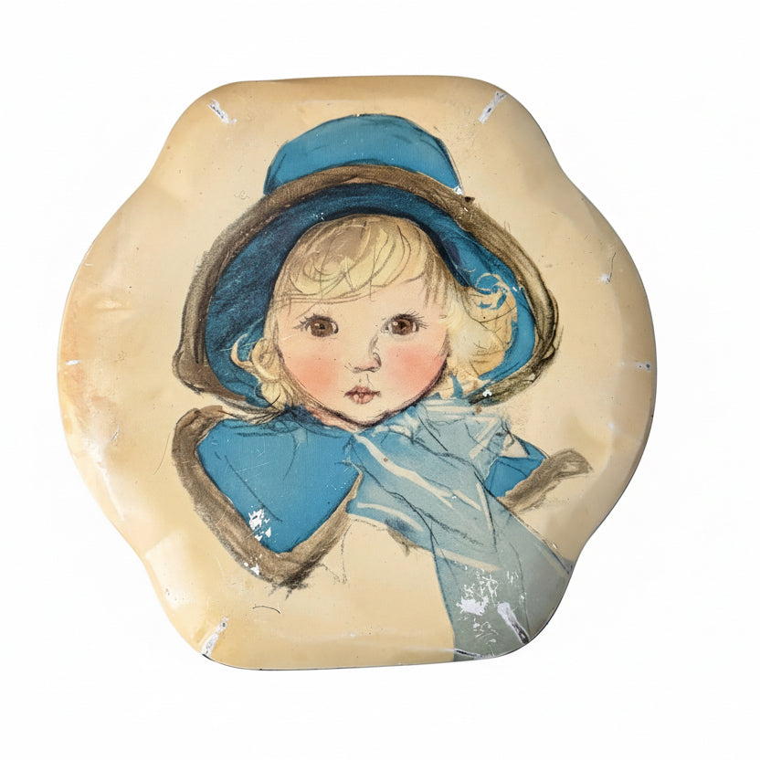 Côte d’Or Tin Box – Decorative Chocolate Box with Child Illustration 1950s