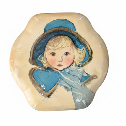 Côte d’Or Tin Box – Decorative Chocolate Box with Child Illustration 1950s