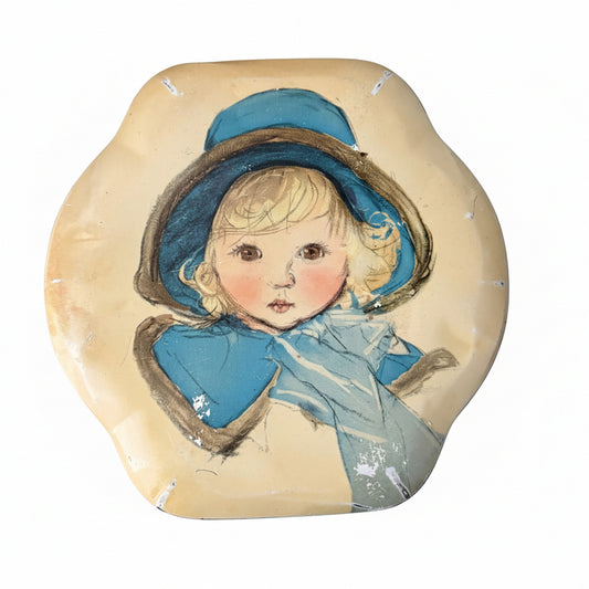 Côte d’Or Tin Box – Decorative Chocolate Box with Child Illustration 1950s