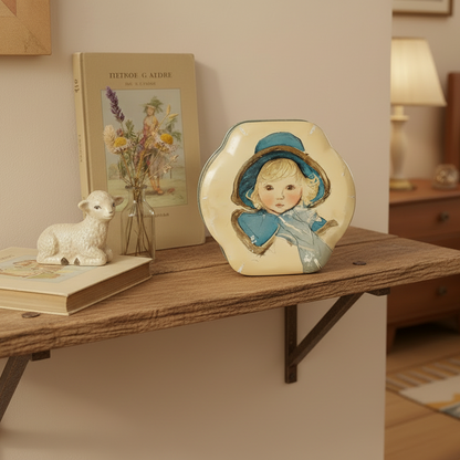Côte d’Or Tin Box – Decorative Chocolate Box with Child Illustration 1950s
