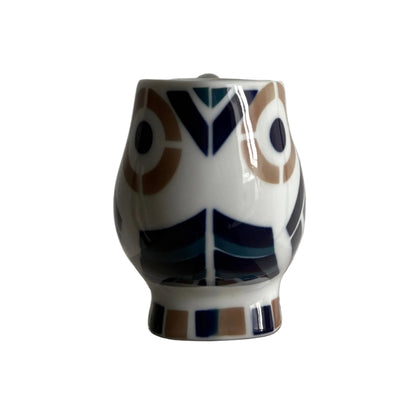 Sargadelos “Moucho” Owl Pitcher – Blue Geometric Ceramic – Spain, 1970s–1980s