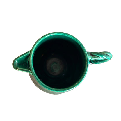 Accolay France Ceramic Pitcher – Mid Century Pottery – Green Glaze, 1960s