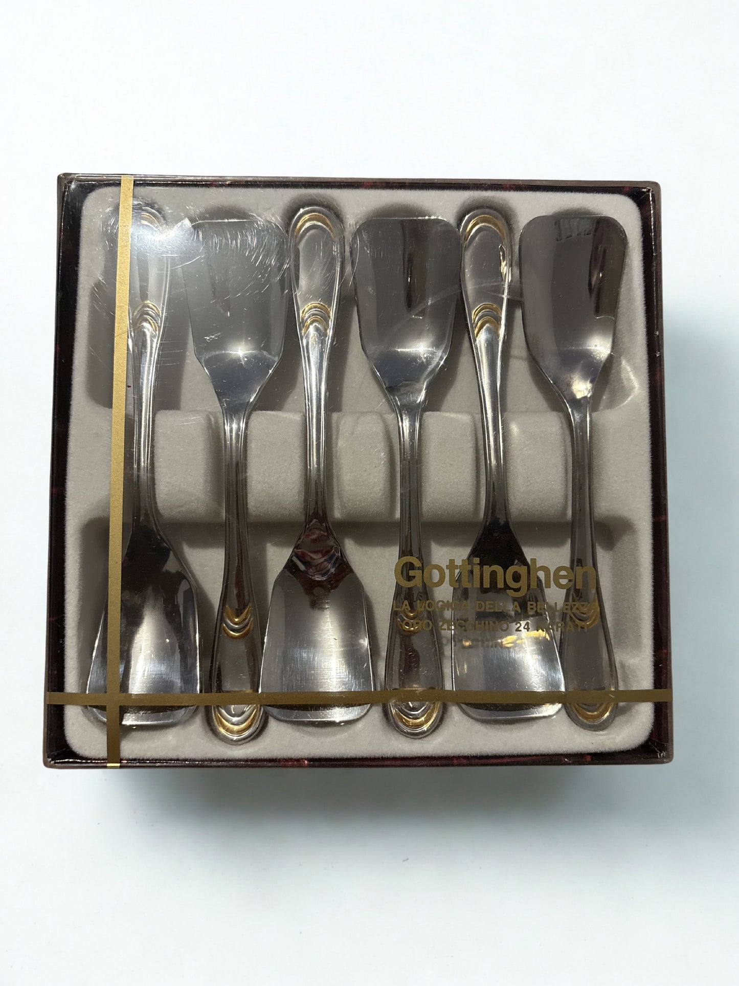 1990s Gottinghen 24k Gold-Plated Coffee Spoons – Set of 6, Boxed
