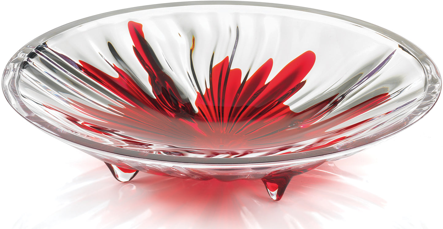 Guzzini Iris Small Centerpiece Bowl – Red & Clear